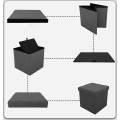 Taburet s úložným prostorem DIEGO L sametový šedý