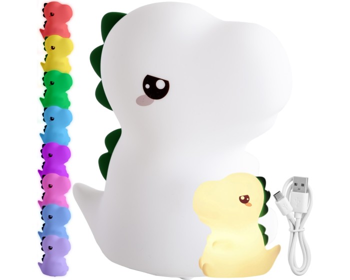 Dětská stolní LED lampa Dino bílá