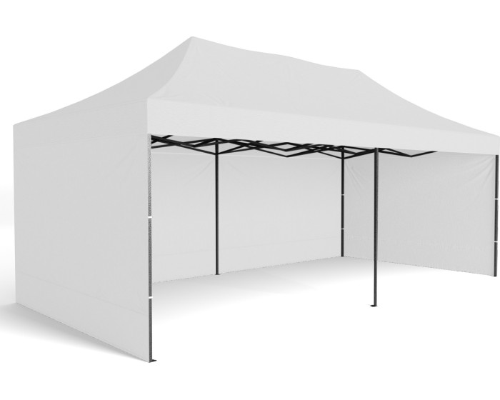 Zahradní párty stan 3x6m 3 stěny - bílý