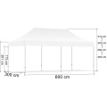 Zahradní párty stan 3x6m 3 stěny - bílý