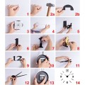 Nástěnné hodiny DIY NEPRI 65 - 130 cm - černé 3D