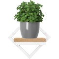 Nástěnný květinový stojan DORON bílý/dub craft