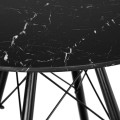 Kulatý jídelní stůl Paris Black 80 cm černý mramor/černý