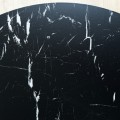 Kulatý jídelní stůl Paris Black 80 cm černý mramor/černý