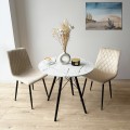 Kulatý jídelní stůl Paris Black 80 cm bílý mramor/černý