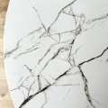Kulatý jídelní stůl Paris Black 80 cm bílý mramor/černý