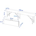 Skládací cateringová lavice RATTAN 180 cm černá