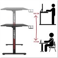 Výškově nastavitelný elektrický herní stůl SHADOW GAMER 1.0 120 cm černý