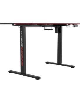 Výškově nastavitelný elektrický herní stůl SHADOW GAMER 2.0 LED RGB 120 cm černý