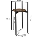 Stojan na květiny TORRE RUSTIC 60 cm hnědý/černý
