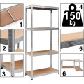 Dílenský regál IRONHOLD 174x80 cm stříbrný