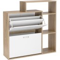 Výklopný botník ZEFIR 90 cm bílý/dub sonoma