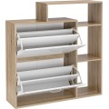 Výklopný botník ZEFIR 90 cm bílý/dub sonoma