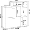 Výklopný botník ZEFIR 90 cm bílý/dub sonoma