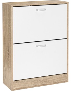 Výklopný botník ZEFIR 82 cm bílý/dub sonomva