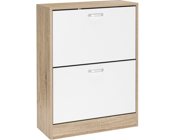 Výklopný botník ZEFIR 82 cm bílý/dub sonomva