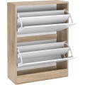 Výklopný botník ZEFIR 82 cm bílý/dub sonomva