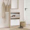 Výklopný botník ZEFIR 82 cm bílý/dub sonomva