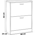 Výklopný botník ZEFIR 82 cm bílý/dub sonomva