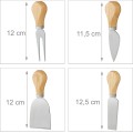 Servírovací bambusové prkénko na sýry s příslušenstvím ANDRA 25 cm natural