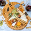 Servírovací bambusové prkénko na sýry s příslušenstvím ANDRA 25 cm natural