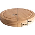 Servírovací bambusové prkénko na sýry s příslušenstvím ANDRA 25 cm natural