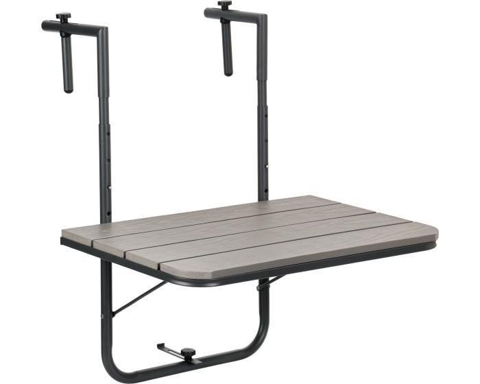 Závěsný balkónový stůl Aretto 60 cm šedý