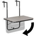 Závěsný balkónový stůl Aretto 60 cm šedý