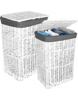 Sada 2 ks košů na prádlo Rychy 72 L/114 L bílá/šedá