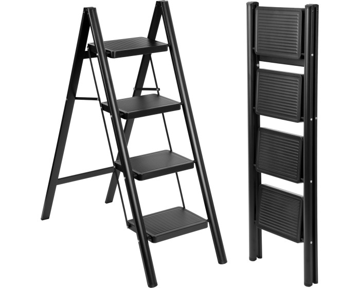 Čtyřstupňové skládací schůdky Easystep černé