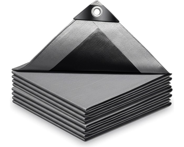 Krycí plachta na zahradní nábytek GRENTO 6x8 m 260 g/m² stříbrná