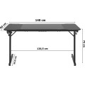 Herní stůl SHADOW GAMER 2.0 140 cm LED RGB černý