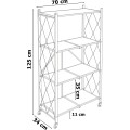 Skládací regál Bevel 125 cm černý/hnědý