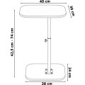 Nastavitelný odkládací stolek Goti 40 cm černý/ořech