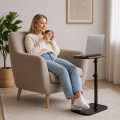 Nastavitelný odkládací stolek Neti 40 cm černý/ořech