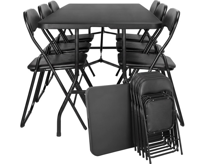 Sada cateringového nábytku FETA BLACK pro 6 osob černá