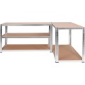 Dílenský regál IRONHOLD 205x120 cm stříbrný