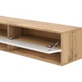Závěsný TV stolek Derby 140 cm dub Wotan/bílý