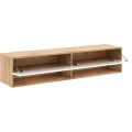 Závěsný TV stolek Derby 140 cm dub Wotan/bílý