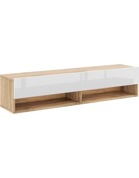 Závěsný TV stolek Derby 140 cm dub Wotan/bílý