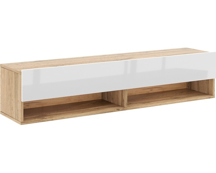 Závěsný TV stolek Derby 140 cm dub Wotan/bílý