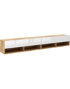 Závěsný TV stolek Derby 200 cm dub Wotan/bílý