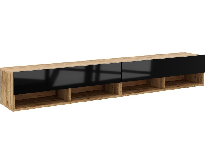 Závěsný TV stolek Derby 280 cm dub Wotan/černý