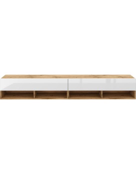 Závěsný TV stolek Derby 280 cm dub Wotan/bílý