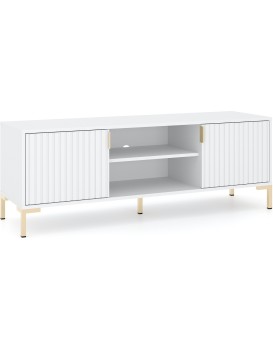 TV stolek Flinn 140 cm bílý/zlatý