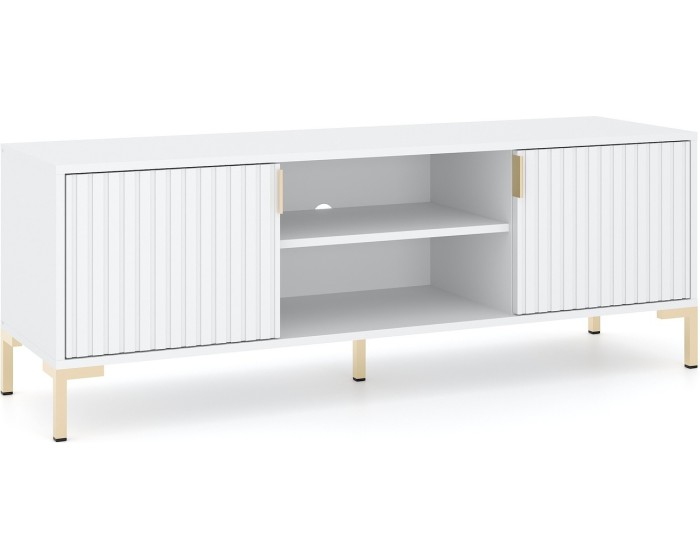 TV stolek Flinn 140 cm bílý/zlatý