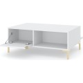 Konferenční stolek Flinn 100 cm bílý/zlatý