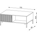 Konferenční stolek Flinn 100 cm bílý/zlatý