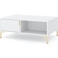 Konferenční stolek Flinn 100 cm bílý/zlatý