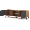 TV stolek Bilbao 183 cm dub Craft Tobacco/grafit